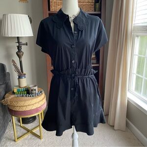 Zara Black Button-Up Romper